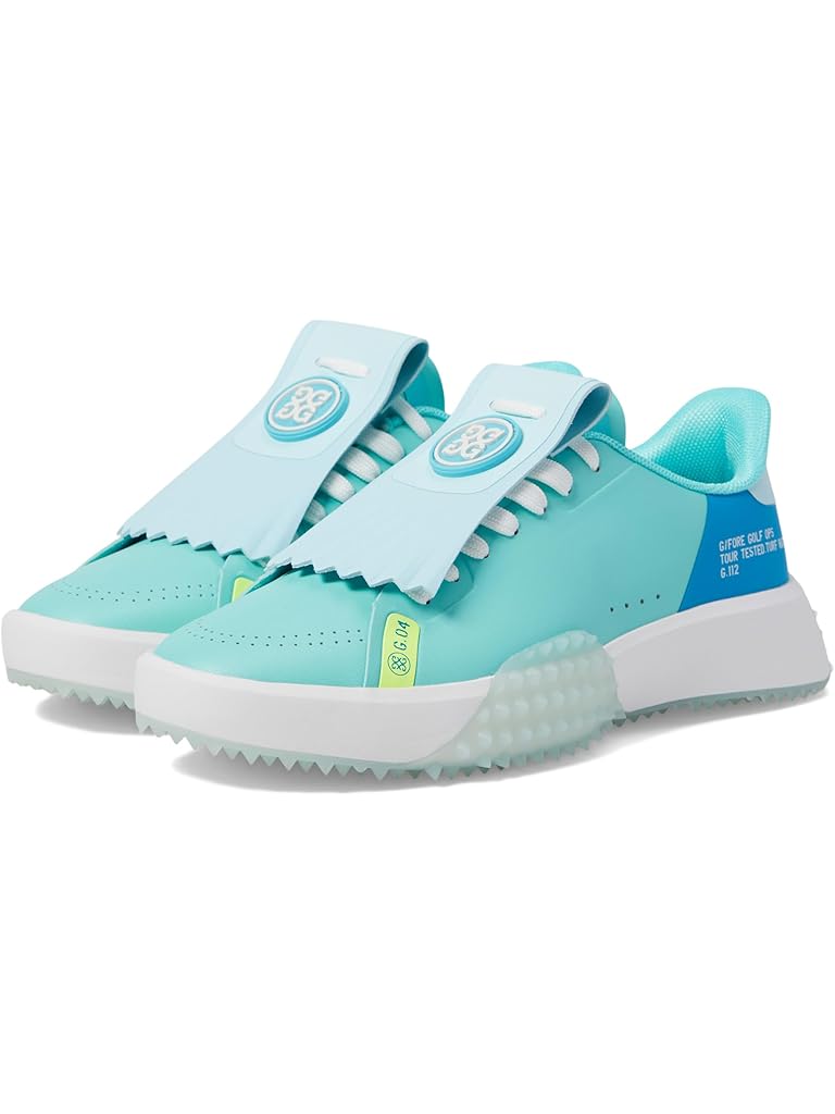 Blue GFORE Women's G.112 P.U. Leather Colour Block Kiltie Golf Shoes