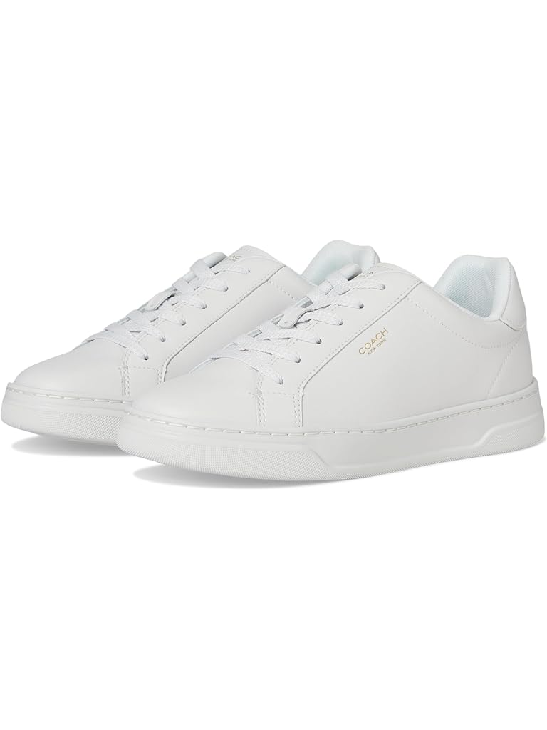 White COACH High Line Leather Sneaker