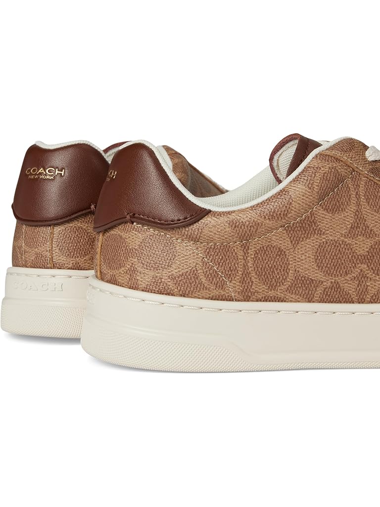 Brown COACH High Line Signature Coated Canvas Sneaker