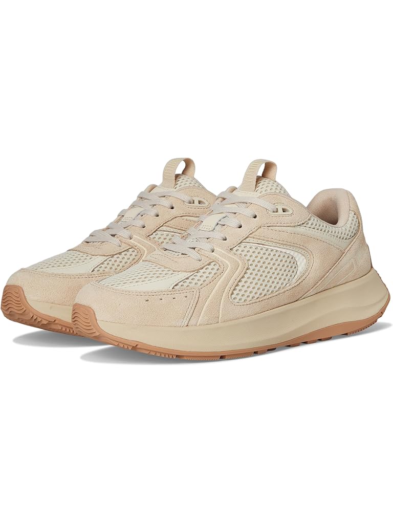 Beige FitFlop F-Mode Flow Suede/Mesh/Leather Flatform Sneakers
