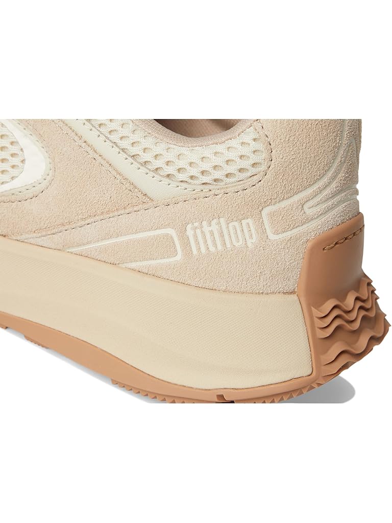 Beige FitFlop F-Mode Flow Suede/Mesh/Leather Flatform Sneakers