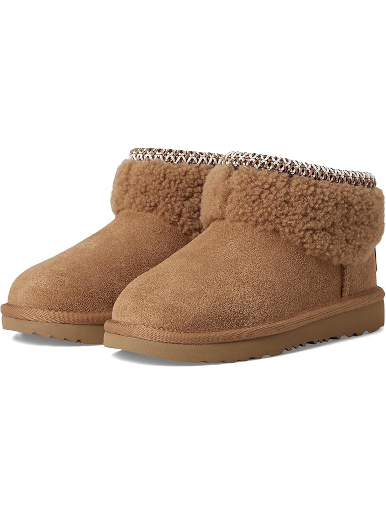 Brown UGG Classic Ultra Mini Maxi Curly (Little Kid/Big Kid)